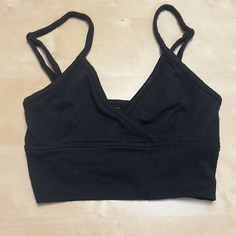 Aritzia Golden Knit Cropped Top with Adjustable Spaghetti Straps